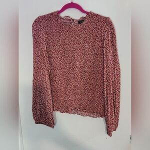 Jessica Simpson Red Floral Smocked Blouse Size XL